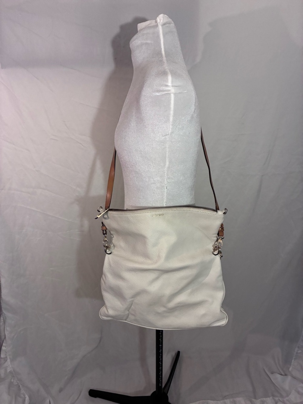 Dimoni Pebbled Genuine Spanish Leather Butter Soft Finish Fold Over Shoulder Bag